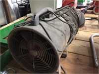 12" 2 speed fan with folding discharge tube.