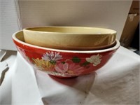 2  pottery bowls