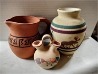 3 Native American pottery