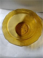 Mother goose Amber glass bowl