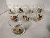 Set of 8 wild animal glasses