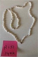 B - FRESHWATER PEARL W/ 14K GOLD NECKLACE (R151)