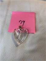 Glass heart with 14 karat bail #79