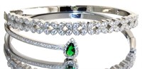 Quality Pear Cut Emerald & White Topaz Bracelet