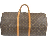 Louis Vuitton Brown Monogram Keepall 60 Travel Bag