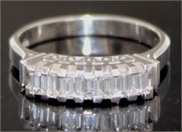 Platinum Emerald Cut Diamond Anniversary Ring