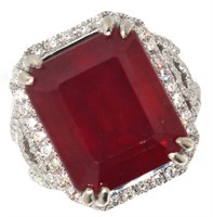 14k Gold 18.58 ct Ruby & Diamond Ring