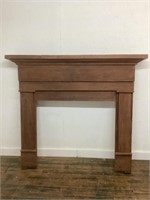 WOODEN FIREPLACE MANTLE WITH PILLARS