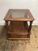1 DRAWER GLASS TOP ACCENT TABLE
