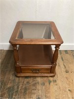 1 DRAWER GLASS TOP ACCENT TABLE