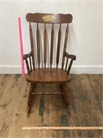 HIGH BACK WOODEN ROCKING CHAIR