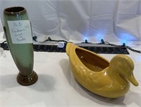 FRANKOMA BULLET VASE AND YELLOW DUCK