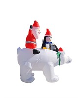CHRISTMAS INFLATABLE BEAR WITH PENGUIN AND SANTA