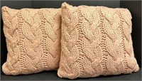NEW LOT OF 2 TOSS KNITTED PILLOWS