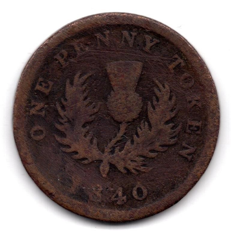 1840 Nova Scotia One Penny Token | Live and Online Auctions on HiBid.com