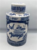 Chinese Blue & White Porcelain Tea Caddy Jar