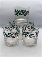 Vintage Holly and berries glasses