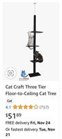 Cat Craft Three Tier Floor-to-Ceiling Cat Tree