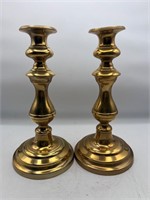 Brass tall candleholders