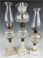 Three Triple Flute and Bar Lamps