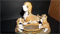Ceramic Figurine of Mommy Dog and Her Babies