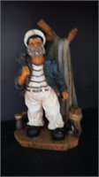 Old Sailor with Bag and Fishing Pole
