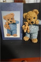 Hand Painted Teddy Bear in Blue Pajamas with Tear