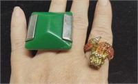 Two Cool Costume Jewelry Rings Size 5 & 8