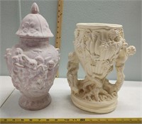 Beautiful Vintage Cherubs Planter & Canisters