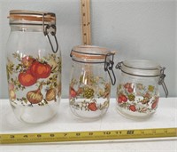 3 Vintage Arc France Spice of Life Canning Jars