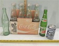 Vintage Coke, Mountain Dew bottles, & New Yeti Can