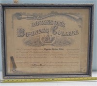 18"x22" 1926 Diploma Robinson's Business College