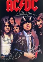 AC/DC band signed mini poster