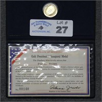 Danbury Mint 45 Grains 10K Gold Carter Medal