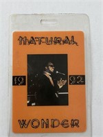Stevie Wonder 1992 Tour Backstage Pass