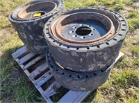 Set of hard skidloader tires
