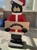 Christmas Welcome bear -wooden