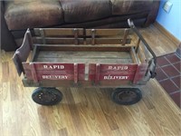 Vintage wooden wagon, “Rapid Delivery”