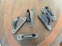 Vintage wall mount clothes line pulleys
