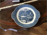 Currier and Ives, round platter 10-12” “the Rocky