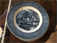 20 Currier and Ives 10” round plates “ the log