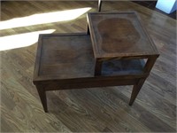 Two tier end table “oak” tree wood