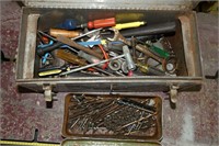 Assorted Hand Tools & Drill Bits in Craftsman Box