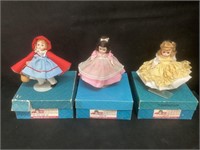 Madame Alexander 411,412 & 482 Dolls,Boxes