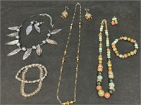 Vintage Costume Jewelry, Tigers Eye, Agate & More