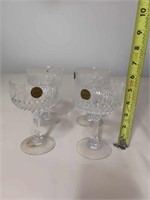 CRISTAL D'ARQUES CRYSTAL LOT OF 4 DESSERT GLASSES