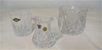 3 PIECES OF CRYSTAL GLASSWARE SEE PHOTOS