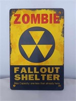 WOODEN ZOMBIE FALL OUT SHELTER 18"X 12"