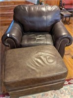 LEATHER MASTER RECLINER, OTTOMAN