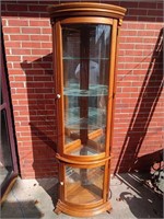 CORNER CURIO CABINET WITH GLASS SHELVES 76" TALL
